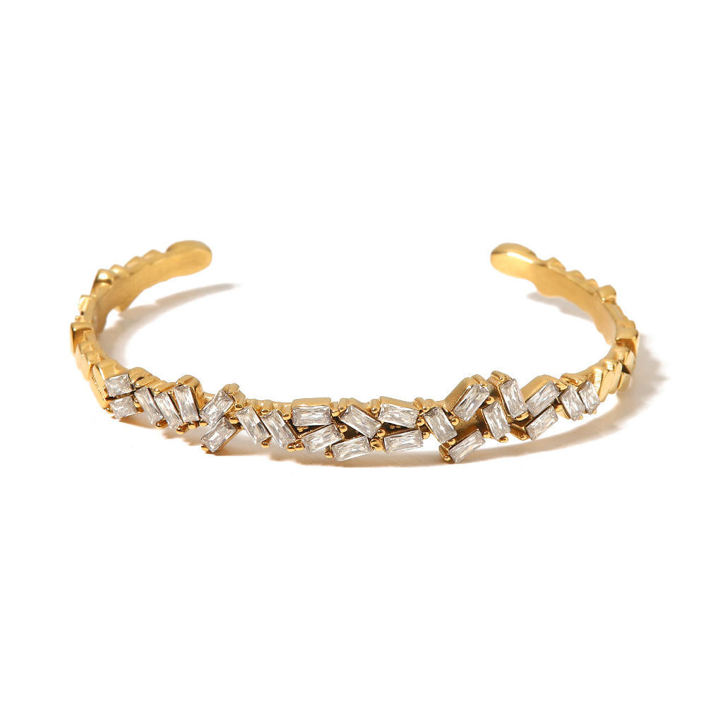 Cuff Bracelet with Zirconia – Elegant & Sparkling | Twinolo 