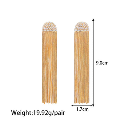 Longues boucles d'oreilles dorées avec Zirconia – Élégantes & Raffinées | Twinolo