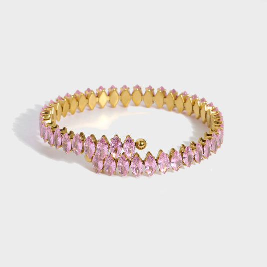 Flexibele Bangle met Zirkonia – Elegant & Comfortabel | Twinolo