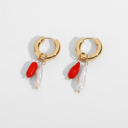 Baroque Pearl Hoop Earrings – Natural Beauty | Twinolo