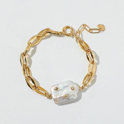 Armband met Parel & Schakels – Elegant Contrast | Twinolo