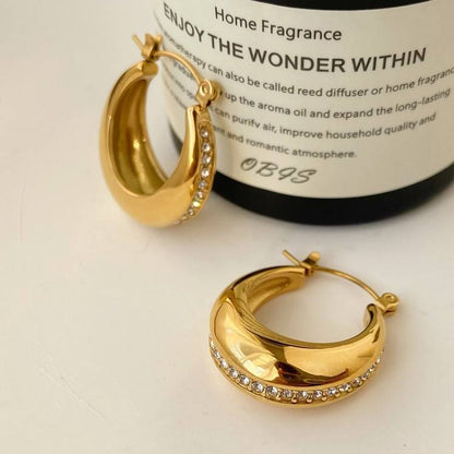 Elegante Hoepel Oorbellen met Zirkonia Steentjes | Twinolo