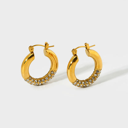 Boucles d'oreilles créoles avec Zirconia – Éclat intemporel | Twinolo