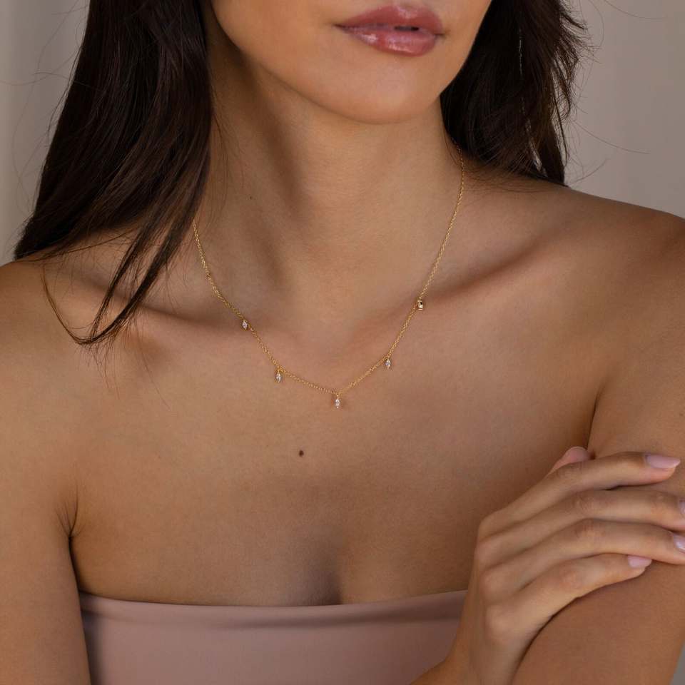 Vergulde Ketting met Zirkonia's – Luxe Glinstering | Twinolo