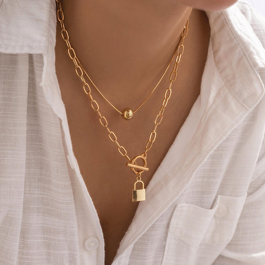 Double Chain with Lock – Trendy & Layered Design | Twinolo