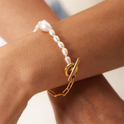 Bracelet à maillons avec Perles d'eau douce – Intemporel & Élégant | Twinolo