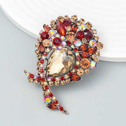 Flower Brooch - Elegant Brooch with Crystals | Twinolo