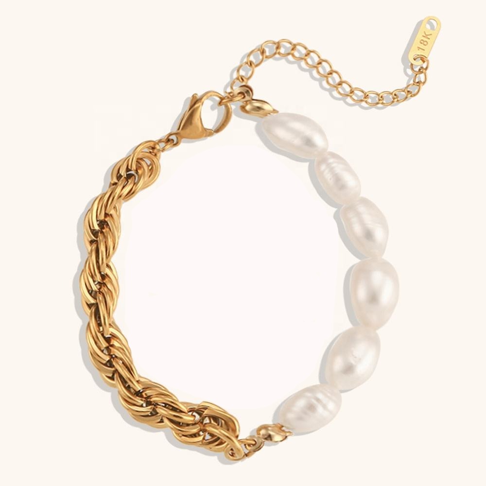 Zoetwaterparel Armband met Schakelketting – Tijdloos & Elegant | Twinolo