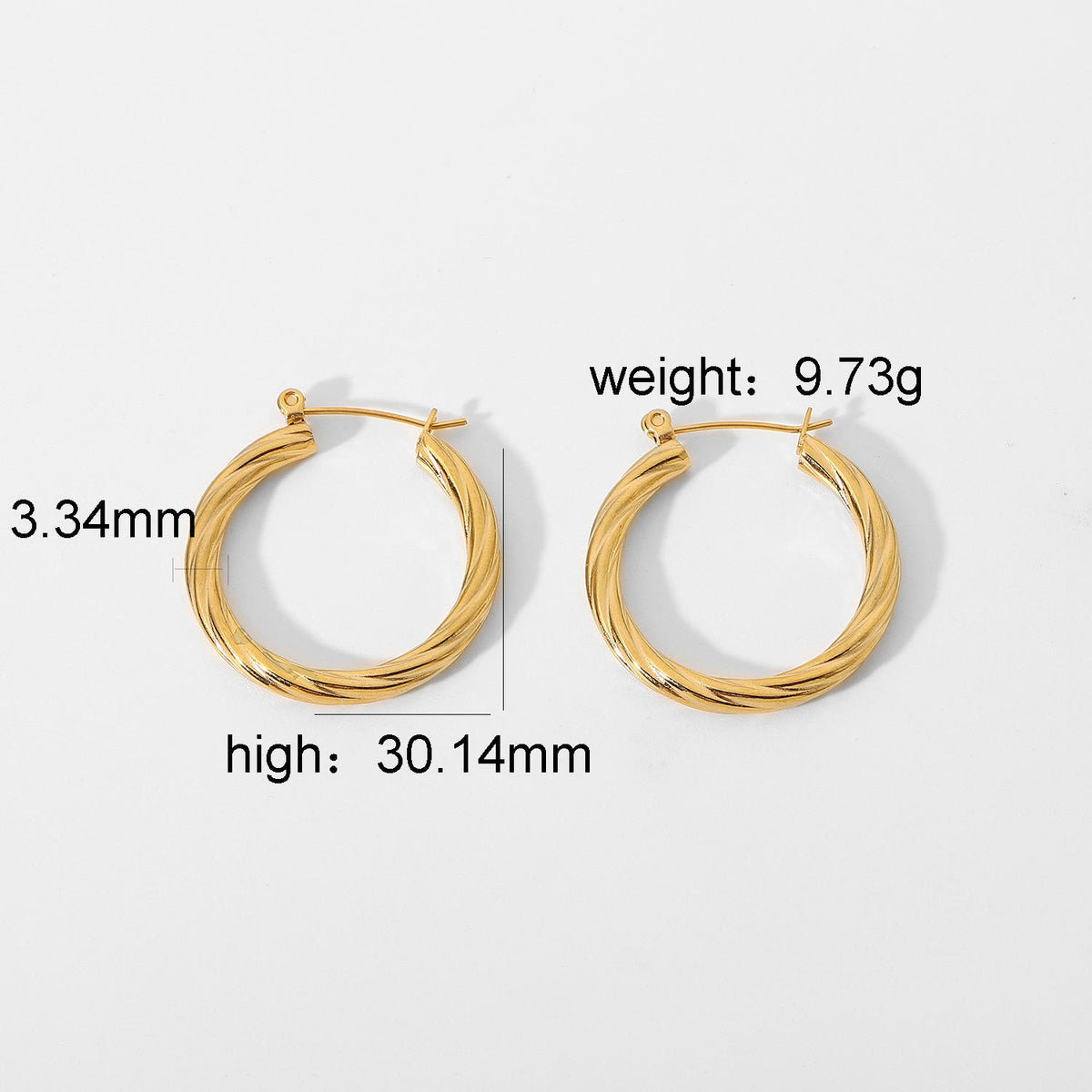 Boucles d'oreilles Croissant – Texture et Brillance Sublimes | Twinolo