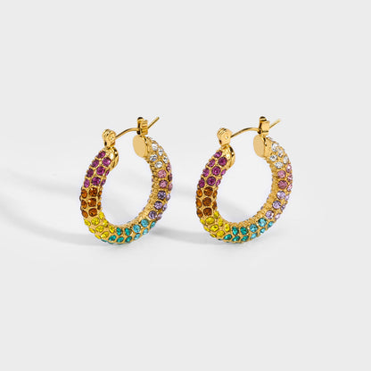 Gouden Hoepeloorbellen met Zirkonia – Elegant & Vrolijk | Twinolo