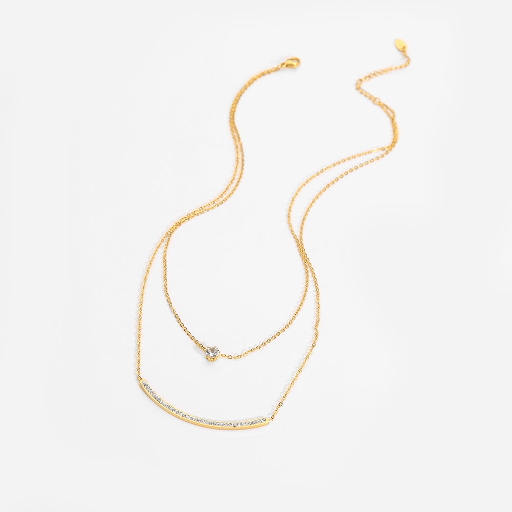 Dubbele Ketting – Twee Lagen in Verguld Edelstaal | Twinolo