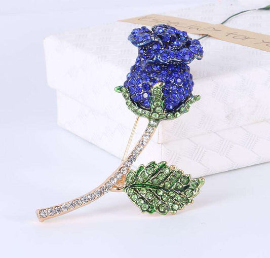 Bloembroche - Elegante Broche met Kristallen | Twinolo