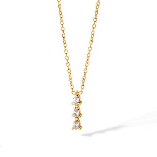 Ketting met Druppelvormige Zirkonia – Sprankelend Detail | Twinolo