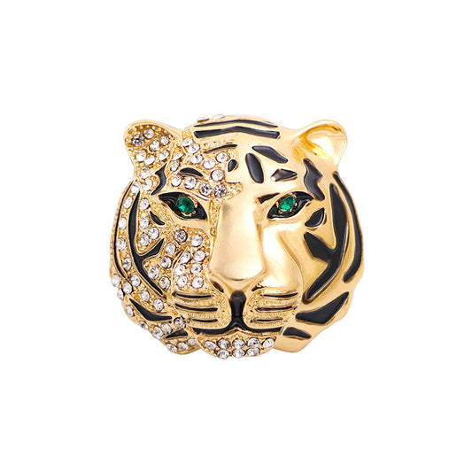 Broche - Elegante Tijgerkop broche met kristallen | Twinolo