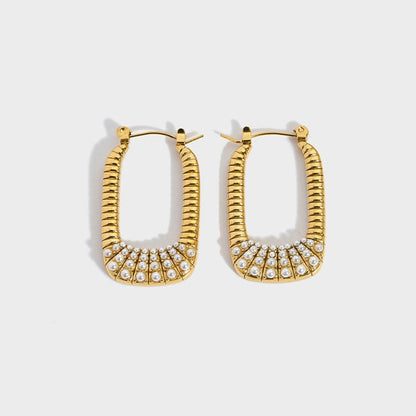 Boucles d'oreilles créoles avec perles et pierres colorées – Design unique | Twinolo