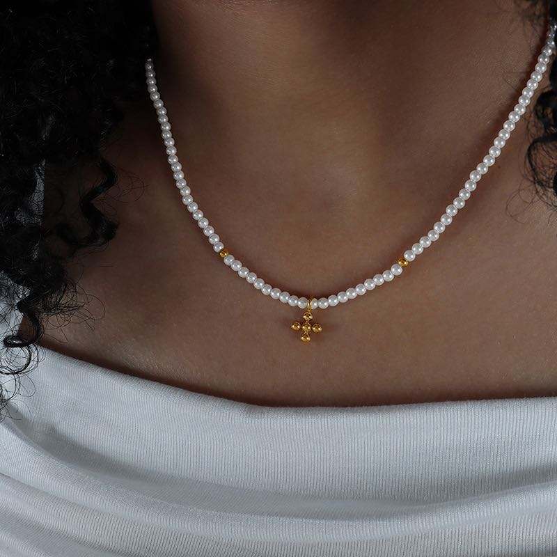 Parelketting met Kruishanger – Klassiek & Tijdloos | Twinolo