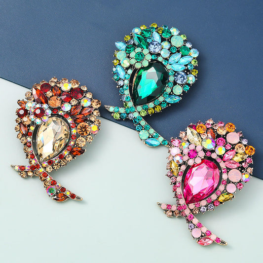 Bloembroche - Elegante Broche met Kristallen | Twinolo