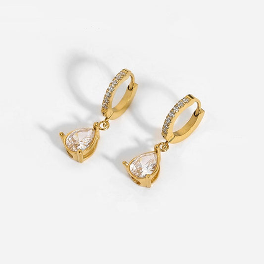 Elegante Traanvormige Oorbellen met Zirkonia – Stralende Accenten | Twinolo