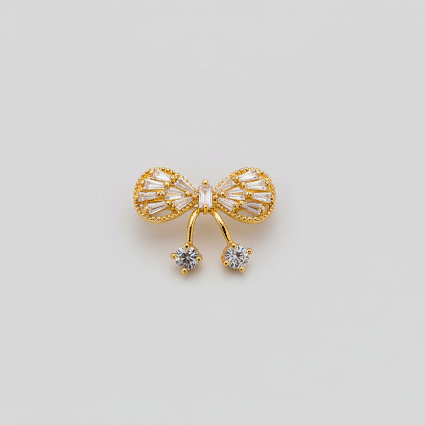🎀 Gouden Strikbroche met Kristallen – Elegante Zilverkleurige Broche | Twinolo