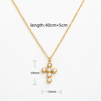 Necklace with Pearl Cross Pendant – Elegant & Symbolic | Twinolo