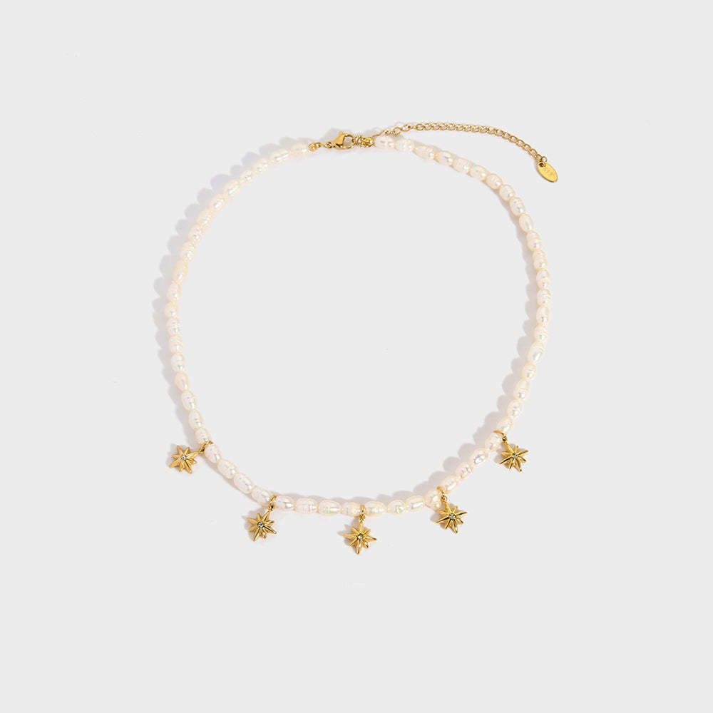 Freshwater Pearl &amp; Star Necklace – Elegant &amp; Playful | Twinolo