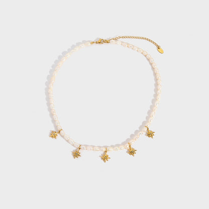 Freshwater Pearl &amp; Star Necklace – Elegant &amp; Playful | Twinolo