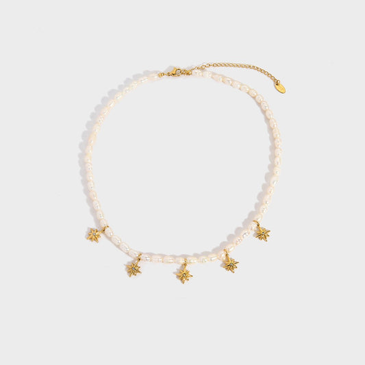 Parelketting met Zoetwaterparels & Sterretjes – Elegant & Speels | Twinolo