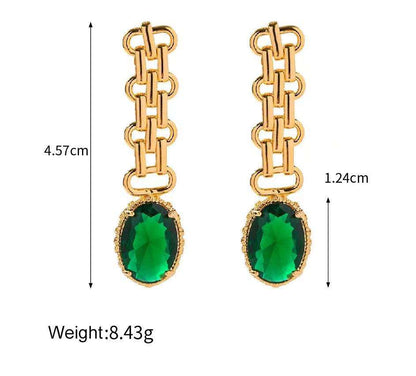 Boucles d'oreilles pierre ovale – Verte ou bleue | Look raffiné | Twinolo