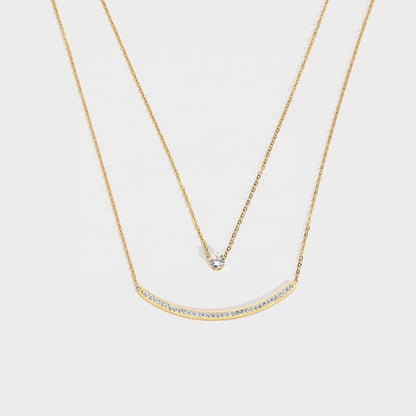 Dubbele Ketting – Twee Lagen in Verguld Edelstaal | Twinolo