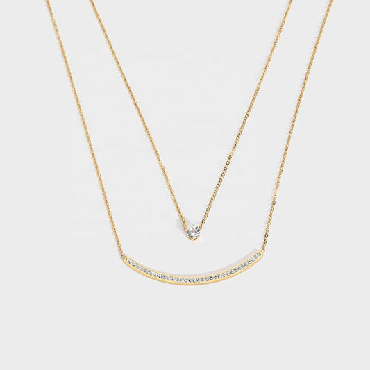 Dubbele Ketting – Twee Lagen in Verguld Edelstaal | Twinolo