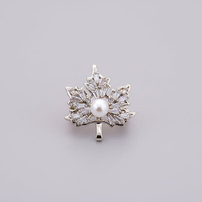 🍁 Bladbroche met Parel en Gouden Details – Elegante Broche | Twinolo