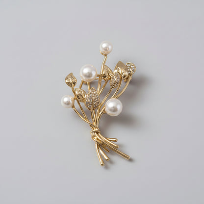 Broche Fleur Or avec Perles | Twinolo