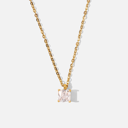Dames Ketting met Vierkante Steen | Twinolo