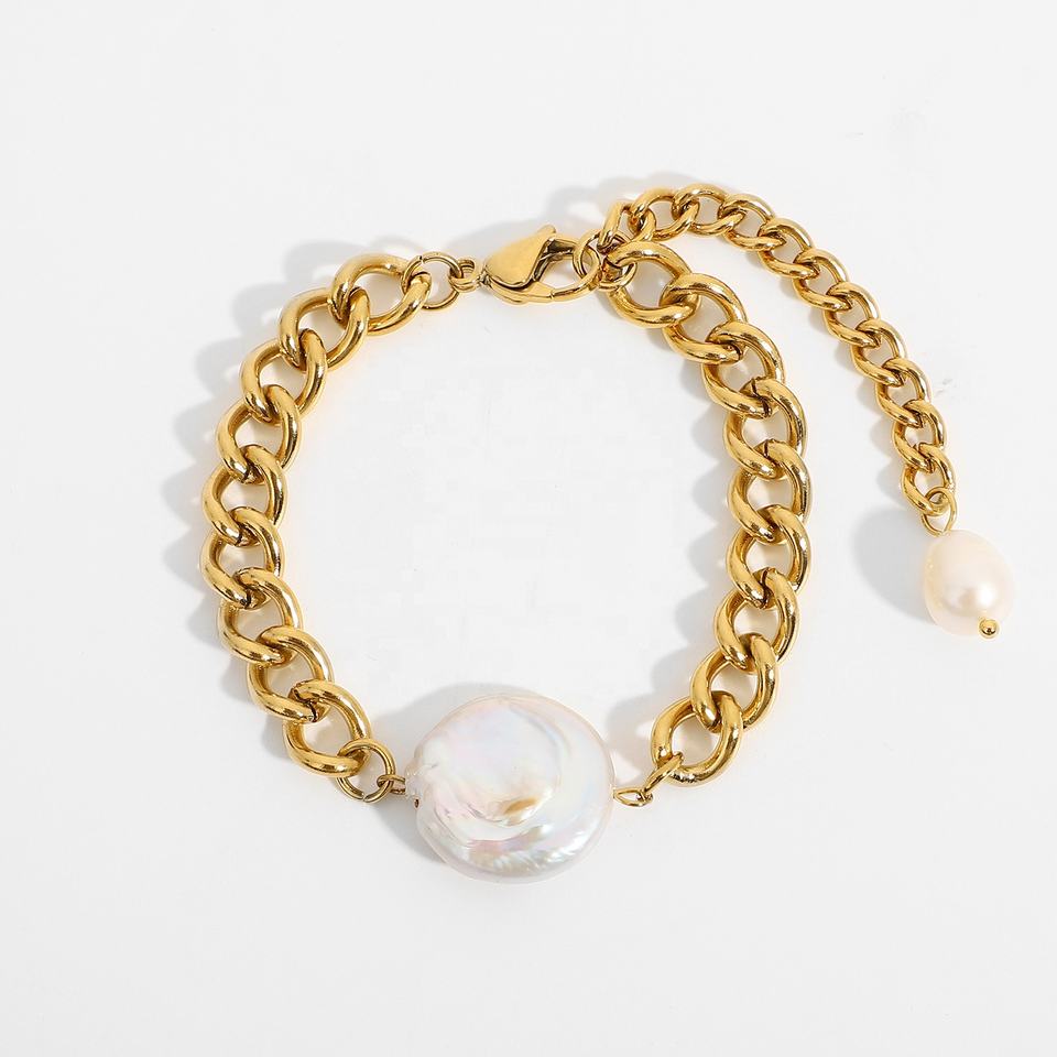 Freshwater Pearl & Link Bracelet – Refined Design | Twinolo