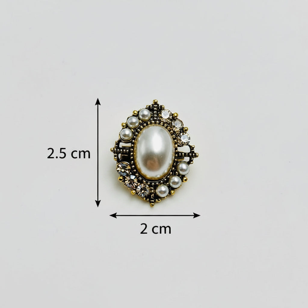 Broche - Elegante Broche met Kristallen en Parel