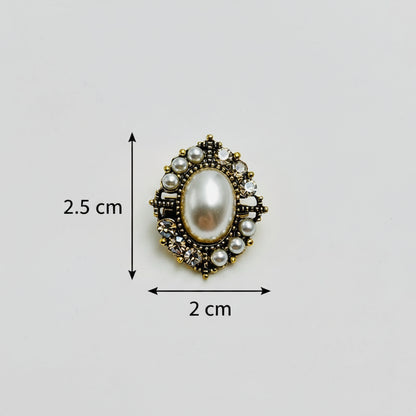 Broche - Elegante Broche met Kristallen en Parel
