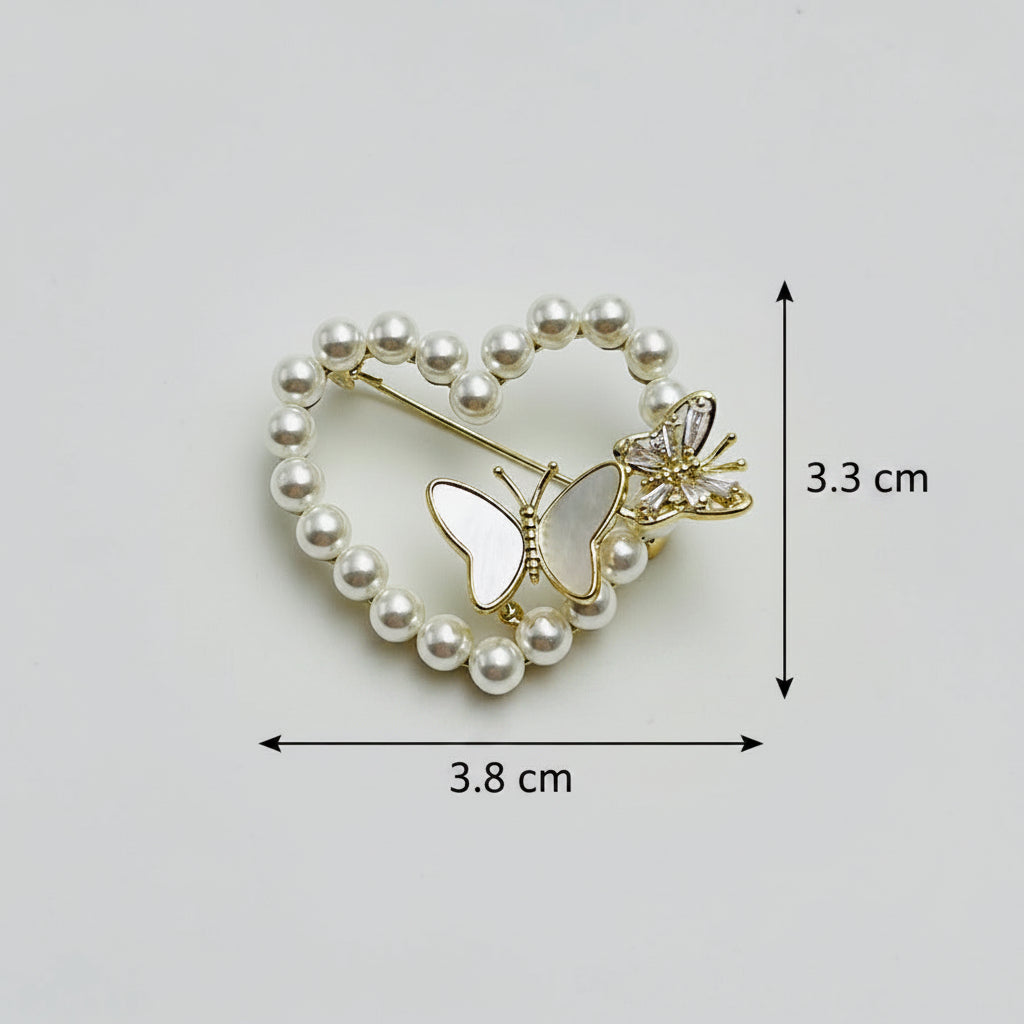 🦋 Butterfly Brooch - Elegant Brooch with Pearls | Twinolo