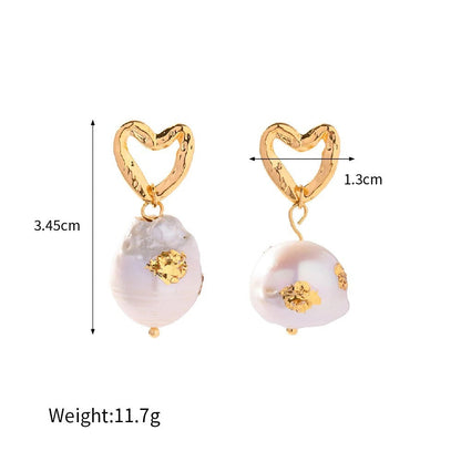 Gouden Oorhangers met Parel en Hartvorm – Stijlvol Statement | Twinolo