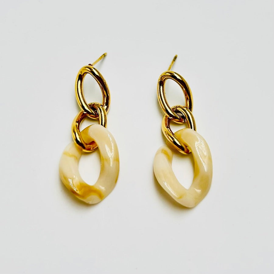 Link Earrings with Resin – Trendy & Lightweight | Twinolo
