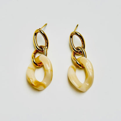 Link Earrings with Resin – Trendy & Lightweight | Twinolo