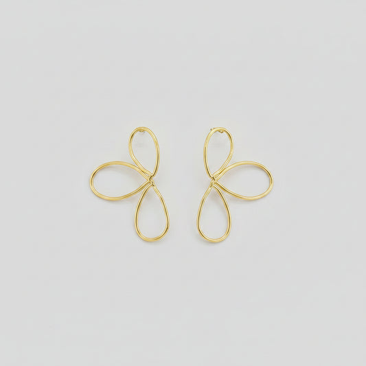 Minimalistische Flower Oorbellen Goudkleurig – Stainless Steel | Twinolo