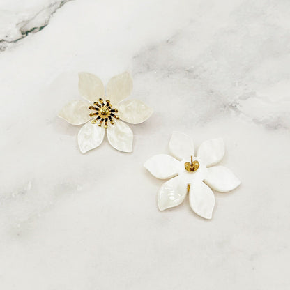 Boucles d'oreilles Pendantes avec Effet Nacre – Dorées | Twinolo