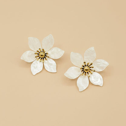 Boucles d'oreilles Pendantes avec Effet Nacre – Dorées | Twinolo