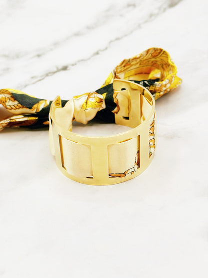 Goudkleurige Cuff Armband met Sjaal – RVS | TWINOLO