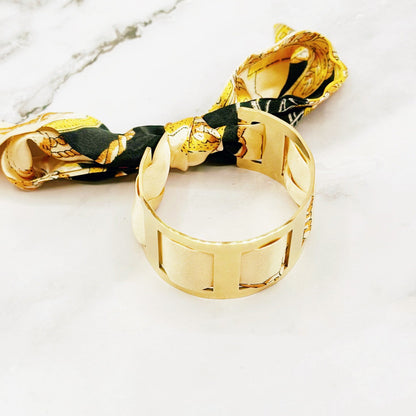 Goudkleurige Cuff Armband met Sjaal – RVS | TWINOLO