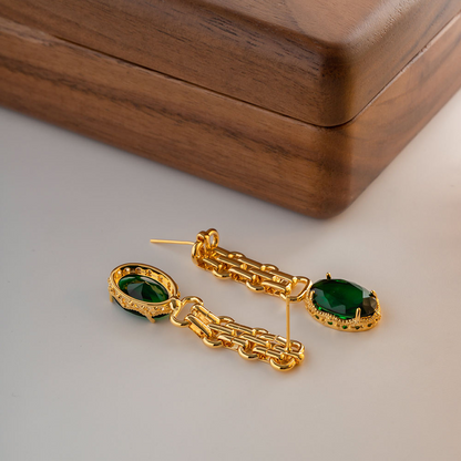Boucles d'oreilles pierre ovale – Verte ou bleue | Look raffiné | Twinolo