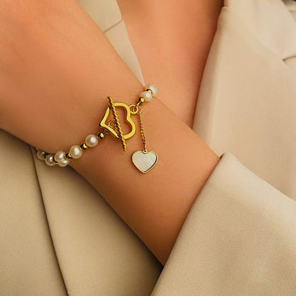 Parelarmband met Hart – Romantisch & Elegant | Twinolo