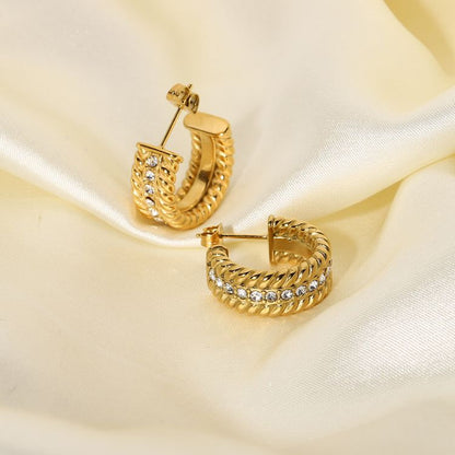 Mini Hoops with Sparkling Zirconia Stones – Elegant Design | Twinolo