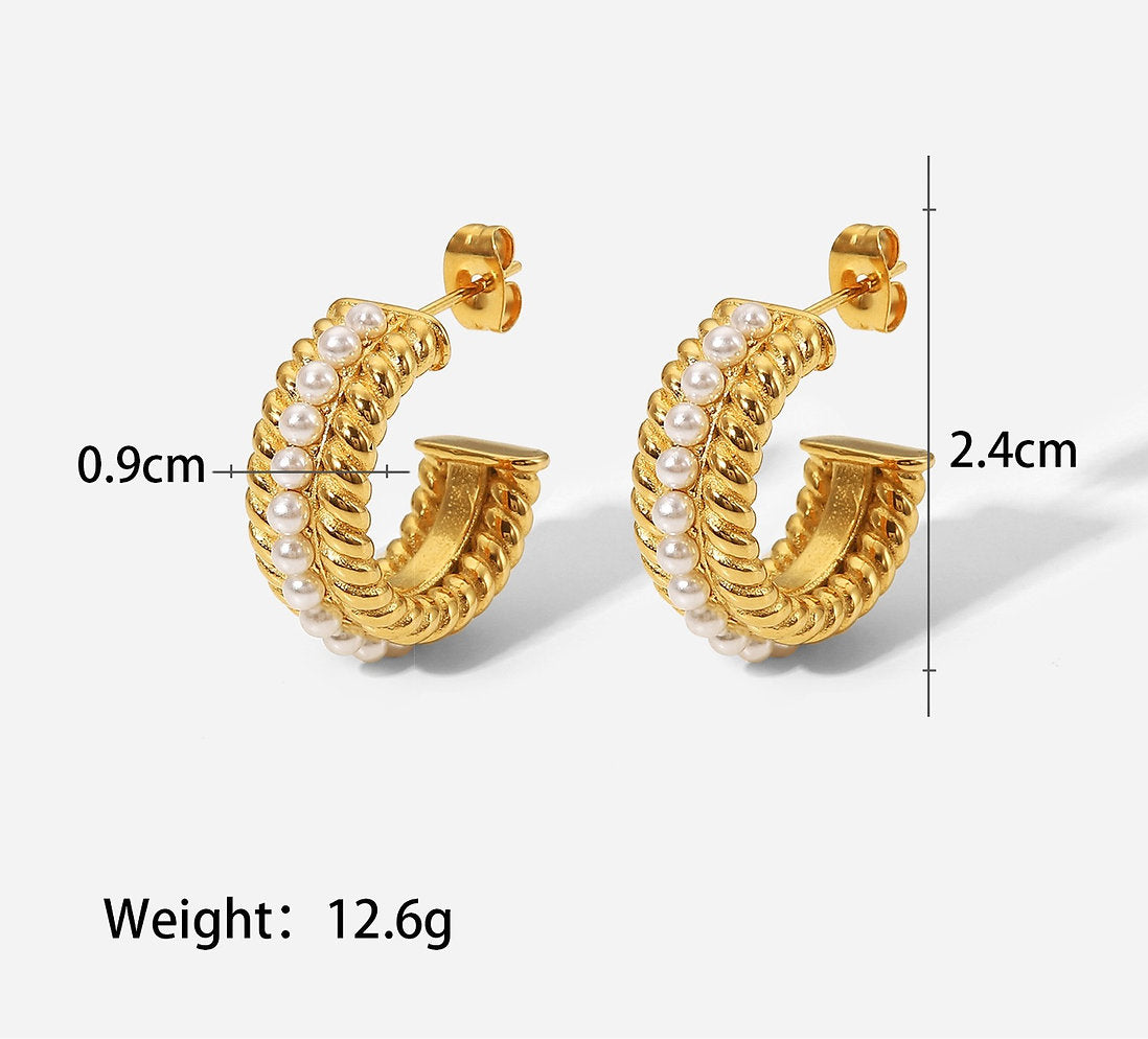 Mini Hoops with Pearl – Delicate & Elegant | Twinolo