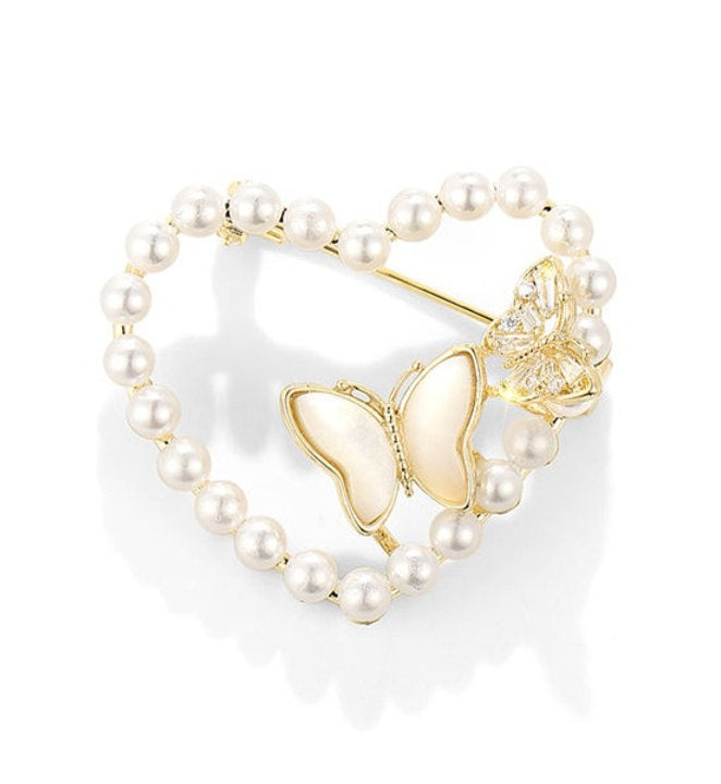 🦋 Butterfly Brooch - Elegant Brooch with Pearls | Twinolo